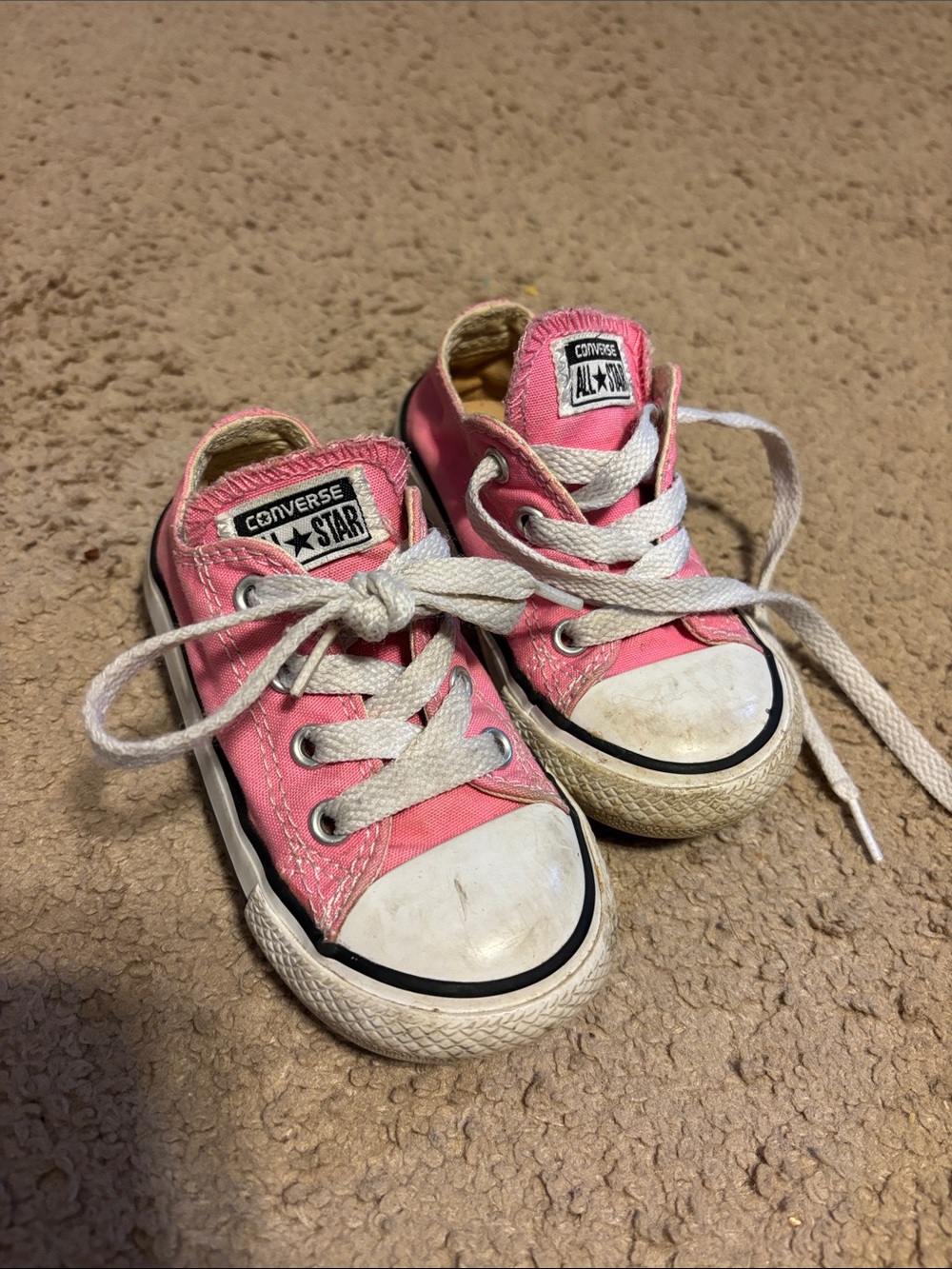 Converse Pink Canvas Kids Low Top Sneakers